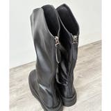 Vカット厚底ロングブーツ レディース 黒 | Amulet | 詳細画像23 