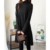 ブラック | 長袖チュニックワンピース ゆったり 体型カバー | Amulet