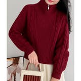 ケーブル編み風ハイネックニットプルオーバー レディース 秋冬 | Amulet | 詳細画像16 