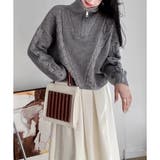 ケーブル編み風ハイネックニットプルオーバー レディース 秋冬 | Amulet | 詳細画像20 