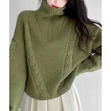 ケーブル編み風ハイネックニットプルオーバー レディース 秋冬 | Amulet | 詳細画像21 