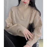 ケーブル編み風ハイネックニットプルオーバー レディース 秋冬 | Amulet | 詳細画像6 