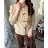 トグルボタンナチュラルカーディガン レディース ゆるシルエット | Amulet | 詳細画像3