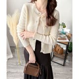 クルーネックニットカーディガン レディース 長袖 | Amulet | 詳細画像2