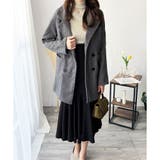 ミドル丈ヘリンボーン柄チェスターコート レディース 秋冬 | Amulet | 詳細画像13