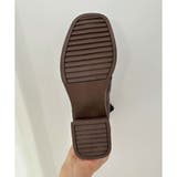 ニット切替スクエアトゥショートブーツ レディース チャンキーヒール | Amulet | 詳細画像24 