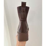 ニット切替スクエアトゥショートブーツ レディース チャンキーヒール | Amulet | 詳細画像25 