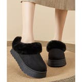 ブラック | 厚底フェイクファーシューズ レディース 秋冬 | Amulet
