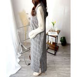 チェック柄Vネックロングジャンパースカート レディース 春秋冬 | Amulet | 詳細画像12