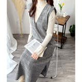 チェック柄Vネックロングジャンパースカート レディース 春秋冬 | Amulet | 詳細画像15