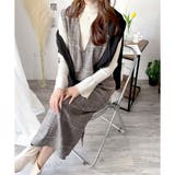 チェック柄Vネックロングジャンパースカート レディース 春秋冬 | Amulet | 詳細画像26