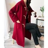レッド | トグルボタンロング丈コート レディース 秋冬 | Amulet