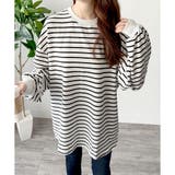 ホワイト×ブラック | ルーズシルエットカットソー レディース 体型カバー | Amulet