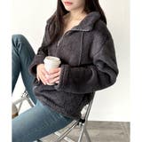 ソフトボアブルゾン ふんわり軽い ジップアップアウター | Amulet | 詳細画像2 