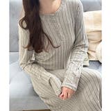 リブニットリラクシーロングワンピース 体型カバー 秋冬 | Amulet | 詳細画像13