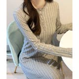 リブニットリラクシーロングワンピース 体型カバー 秋冬 | Amulet | 詳細画像15