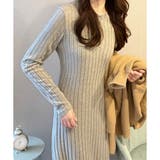 リブニットリラクシーロングワンピース 体型カバー 秋冬 | Amulet | 詳細画像18