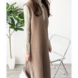 ナチュラルキーネックジャンパースカート 体型カバー ロングワンピース | Amulet | 詳細画像13 