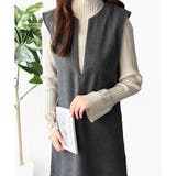 ナチュラルキーネックジャンパースカート 体型カバー ロングワンピース | Amulet | 詳細画像3 