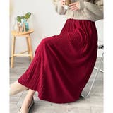 レッド | ナチュラルプリーツロングスカート 軽やかプリーツ 美シルエット | Amulet