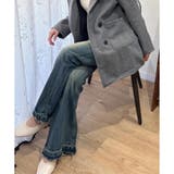 デニムライクフレアパンツ 美脚 ロング | Amulet | 詳細画像13 