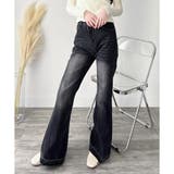 デニムライクフレアパンツ 美脚 ロング | Amulet | 詳細画像23 