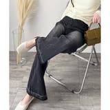 デニムライクフレアパンツ 美脚 ロング | Amulet | 詳細画像26 