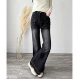 デニムライクフレアパンツ 美脚 ロング | Amulet | 詳細画像28 