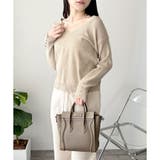 Vネック袖ボタンリブニット トップス 長袖 | Amulet | 詳細画像15 