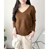 Vネック袖ボタンリブニット トップス 長袖 | Amulet | 詳細画像22 