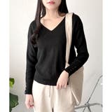 Vネック袖ボタンリブニット トップス 長袖 | Amulet | 詳細画像26 