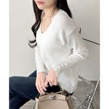 Vネック袖ボタンリブニット トップス 長袖 | Amulet | 詳細画像34 