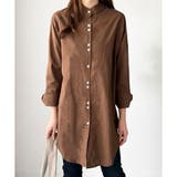 ブラウン | スタンドカラーオーバーシャツ トップス 羽織り | Amulet