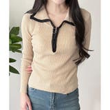 配色ハーフジップリブニット トップス 長袖 | Amulet | 詳細画像11 