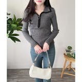 配色ハーフジップリブニット トップス 長袖 | Amulet | 詳細画像12 