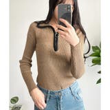 配色ハーフジップリブニット トップス 長袖 | Amulet | 詳細画像15 