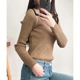 配色ハーフジップリブニット トップス 長袖 | Amulet | 詳細画像18 