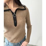 配色ハーフジップリブニット トップス 長袖 | Amulet | 詳細画像20 