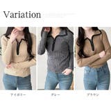 配色ハーフジップリブニット トップス 長袖 | Amulet | 詳細画像5 