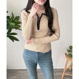 配色ハーフジップリブニット トップス 長袖 | Amulet | 詳細画像9 