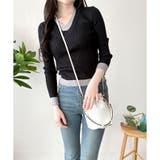 レイヤード風Vネックリブニット ニット トップス | Amulet | 詳細画像22 