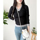 レイヤード風Vネックリブニット ニット トップス | Amulet | 詳細画像23 