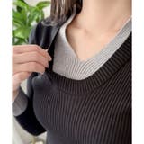 レイヤード風Vネックリブニット ニット トップス | Amulet | 詳細画像25 