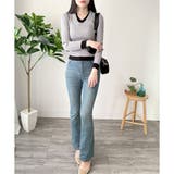 レイヤード風Vネックリブニット ニット トップス | Amulet | 詳細画像9 