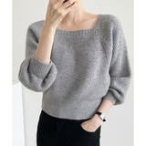 スクエアネックゆるニットセーター ニットプルオーバー リラックス | Amulet | 詳細画像13 