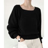 スクエアネックゆるニットセーター ニットプルオーバー リラックス | Amulet | 詳細画像21 