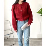 バルーンスリーブショートカーディガン ニット 羽織り | Amulet | 詳細画像31 