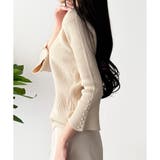 フェイクパールベルスリーブリブニット ニット トップス | Amulet | 詳細画像12 