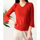 フェイクパールベルスリーブリブニット ニット トップス | Amulet | 詳細画像14 