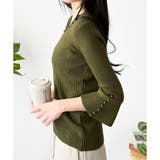 フェイクパールベルスリーブリブニット ニット トップス | Amulet | 詳細画像29 